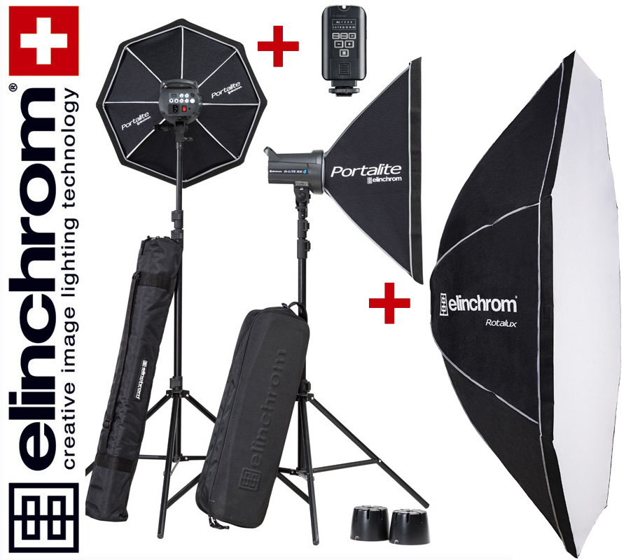 Elinchrom D-LITE RX 4/4 TO GO SET (400/400Ws) + Rotalux 175cm Softbox