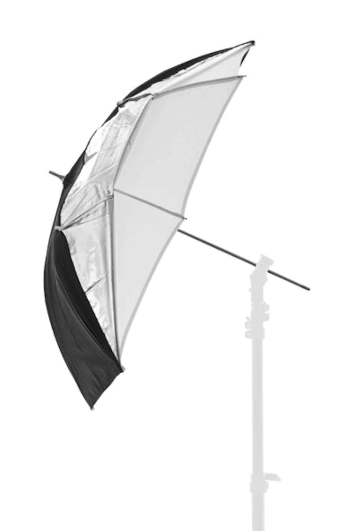 Lastolite Studioschirm DUAL Reflex/Durchlicht (transparent + Bespannung schwarz/silber) 72cm