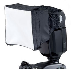 Mini-Softbox 9x9cm für Aufsteckblitz - klein zusammenlegbar!