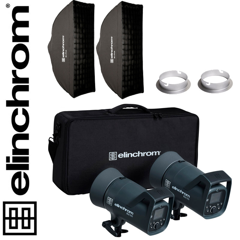 el20737sls Elinchrom ELC 500/500 TTL Dual Strip Softbox Set