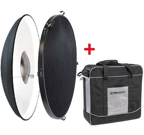 Elinchrom ø 44cm Mini Softlite Beauty Dish weiß 80° + Wabengitter + ProTec Tasche