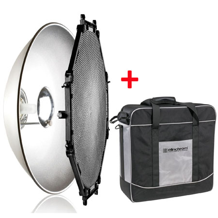 Elinchrom ø 44cm Mini Softlite Beauty Dish silber 55° + Wabengitter + ProTec Tasche