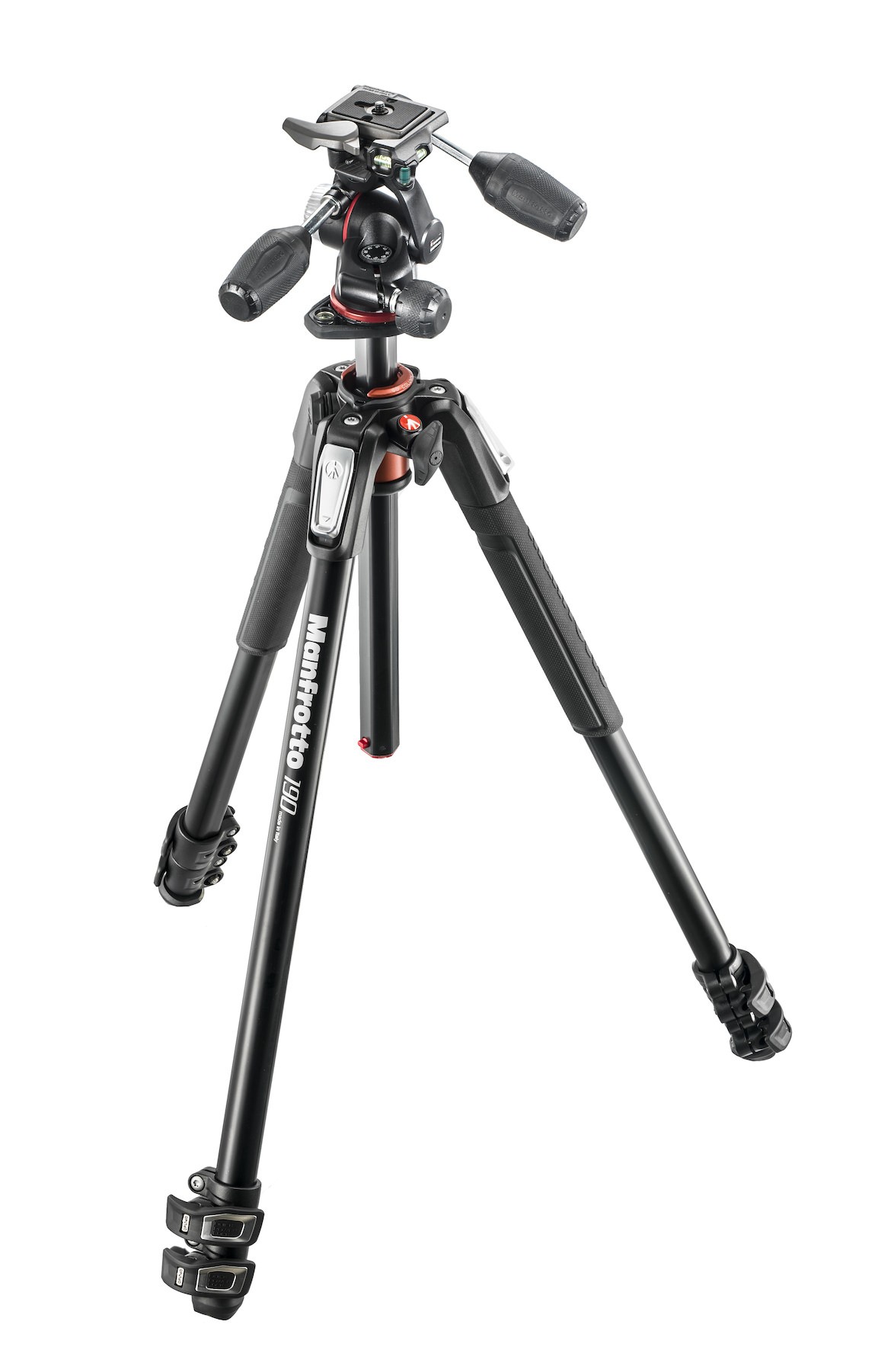 Manfrotto 190XPRO3 Stativ (3 Segmente) + MHXPRO-3W 3-Wege-Neiger