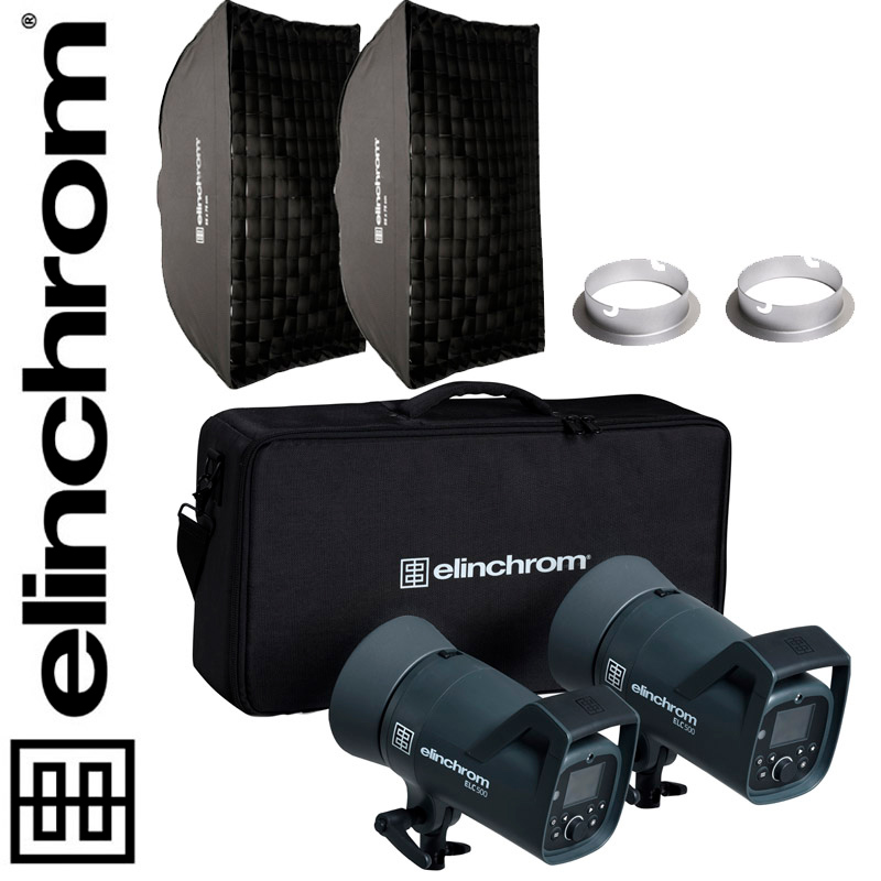 el20737slr Elinchrom ELC 500/500 TTL Dual Recta Softbox Set