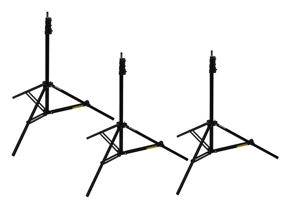 Lampenstativ schwarz mit Luftdämpfung 78-240cm, 3 Stück