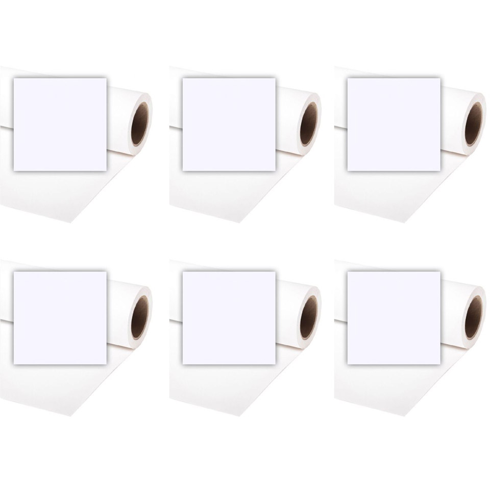 6 Stück Colorama Hintergrundkarton - Arctic weiß, 2,72x11m 6 Stück Colorama Hintergrundkarton - Arctic weiß, 2,72x11m