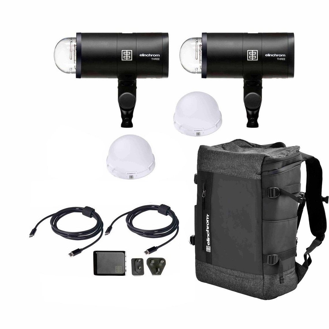 Elinchrom THREE Akku-Kompaktblitz DUAL Kit, ohne Bajonett Adapter