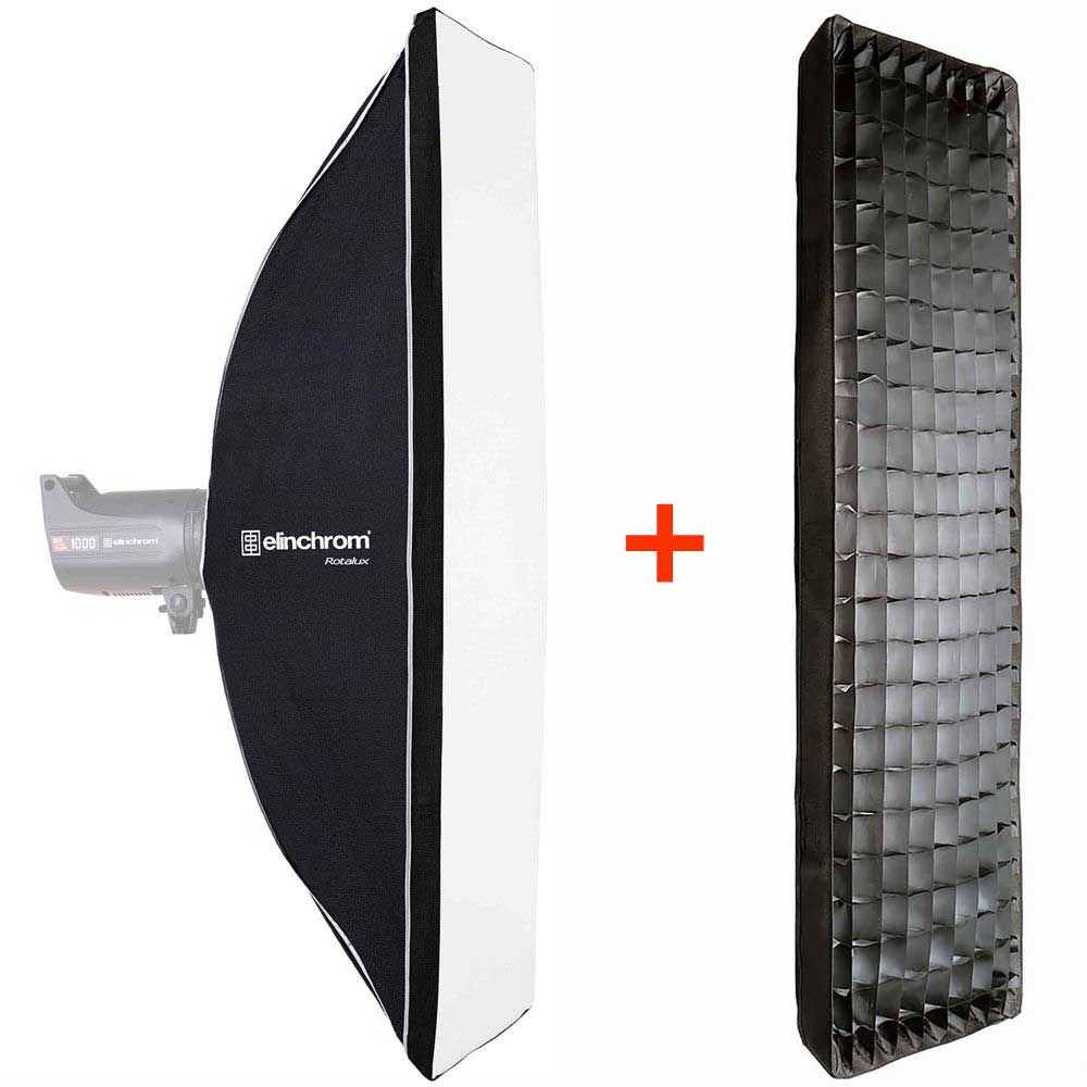 Elinchrom Rotalux Stripbox 50 x 130cm + Rotagrid Wabe 30°