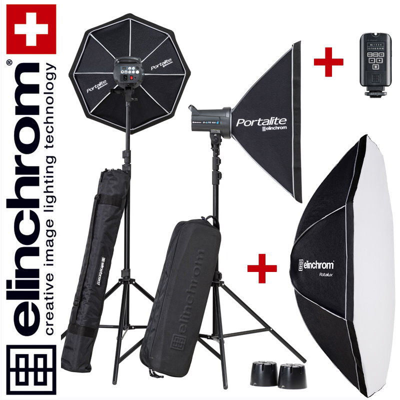 Elinchrom D-LITE RX 4/4 TO GO SET (400/400Ws) + Rotalux 135cm Softbox