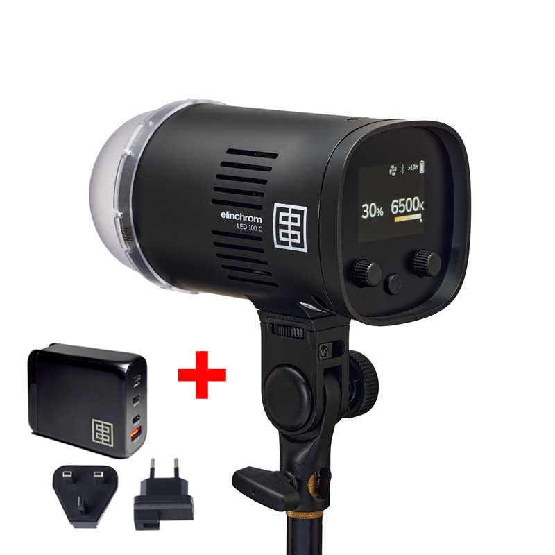 Elinchrom LED 100 C LED Light Kit + 100W USB-C Schnellladegerät