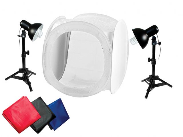 Produktfoto-Set mit Lichtzelt 75x75x75cm