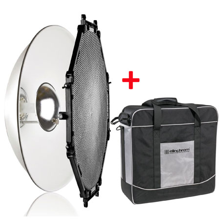 Elinchrom ø 44cm Mini Softlite Beauty Dish weiß 80° + Wabengitter + ProTec Tasche